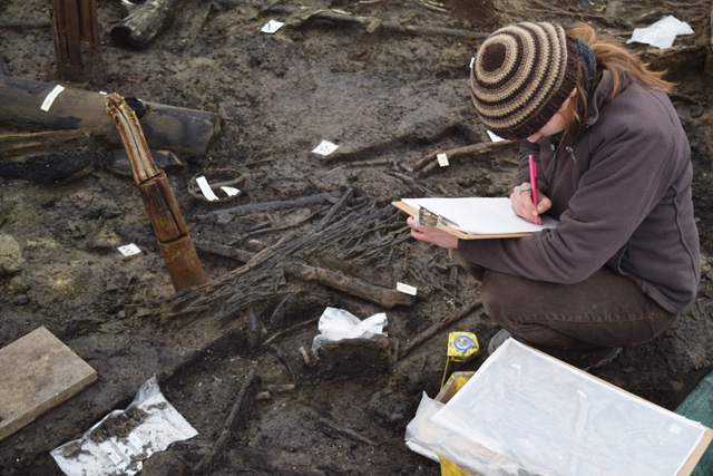 Recording the floor material “bundles”, pictured in the centre of the image. 