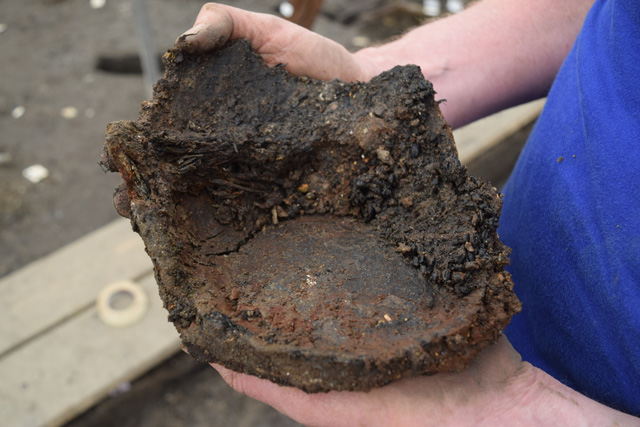 Preservation at Must Farm is astonishing with very delicate evidence surviving, such as the contents of this large storage vessel.