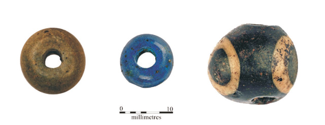 Photograph of some beads recovered from the 2006 evaluation. They are definitely decorative but what how prominent were they in daily life?