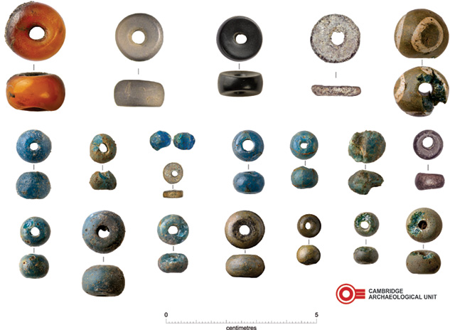 A selection of beads found at Must Farm 